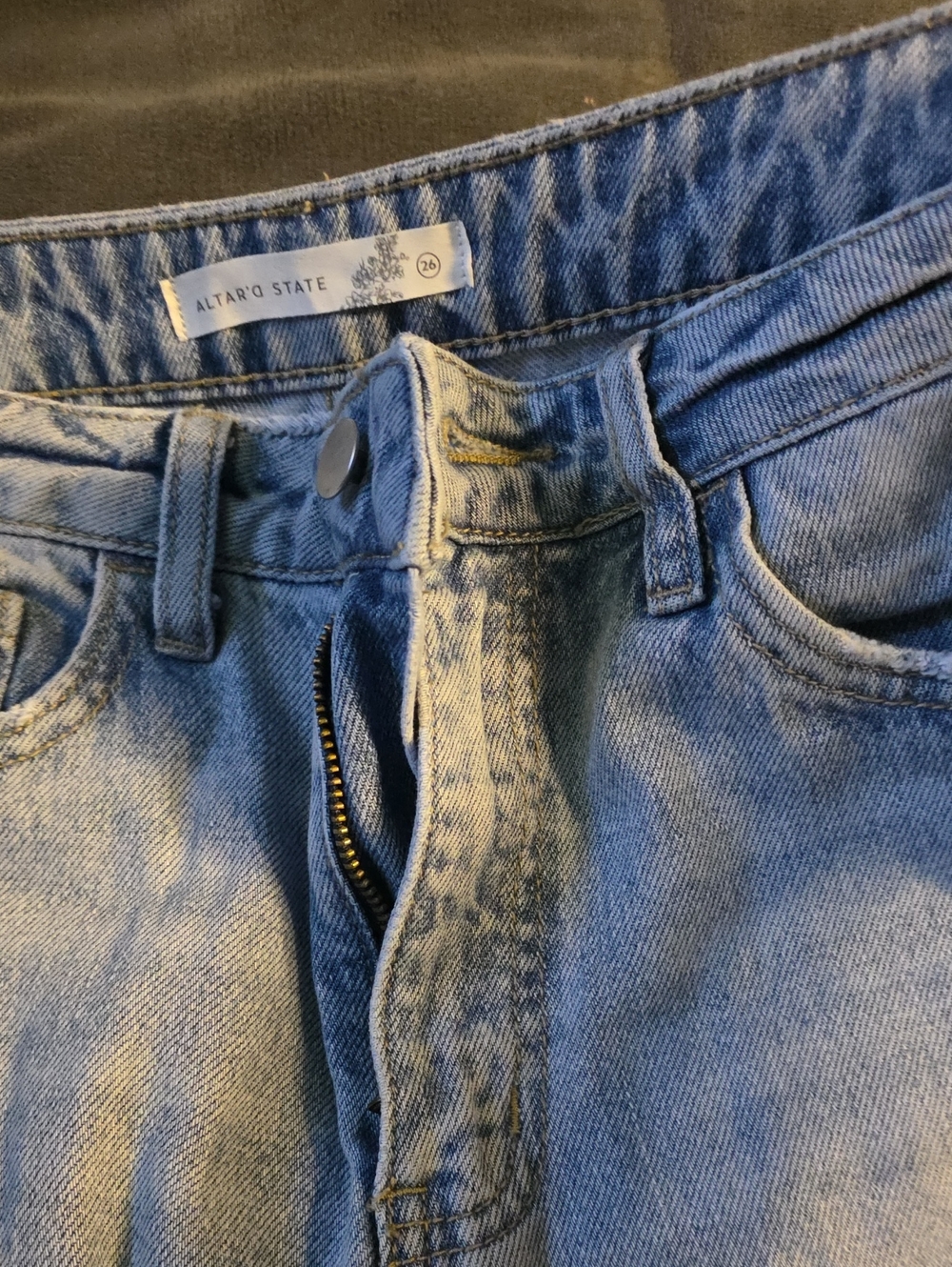Altar'd State Faded Light Blue High-Rise Jeans